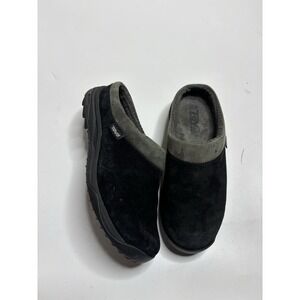 Teva Women's 7.5 EU 38.5 Black Gray Slip On Comfort Clogs SN 4324 Granola Cozy